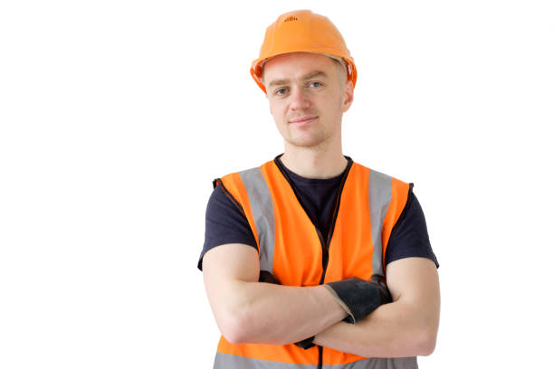 istock smiling builder worker in orange protectiive cask isolated on white 916048142