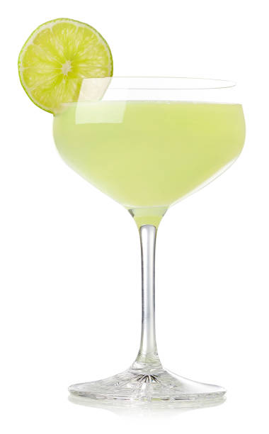 Classic lime daiquiri cocktail Glass of classic lime daiquiri cocktail isolated on white background daiquiri stock pictures, royalty-free photos & images