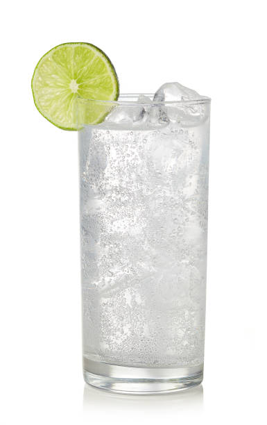 Glass of gin and tonic cocktail Glass of gin and tonic cocktail isolated on white background. Sparkling drink gin tonic stock pictures, royalty-free photos & images