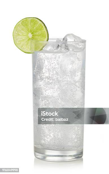 Glass Of Gin And Tonic Cocktail Stock Photo - Download Image Now - Drinking Glass, Gin Tonic, Soda
