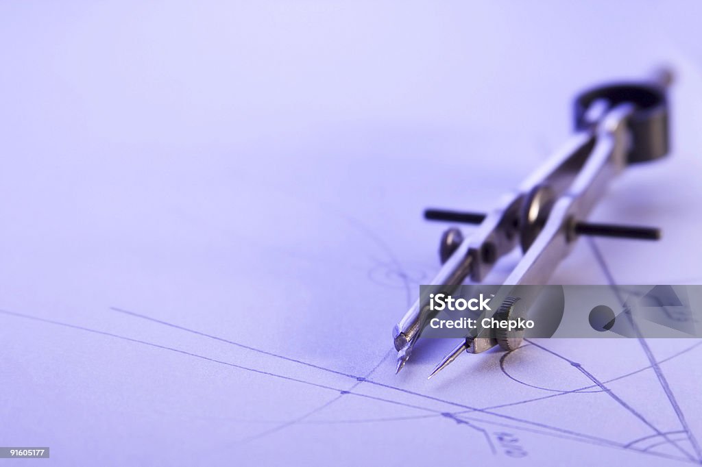 compasses no projecto - Foto de stock de Arquitetura royalty-free