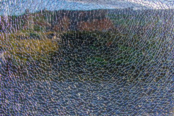 istock Broken glass, background of cracked window. 916052256