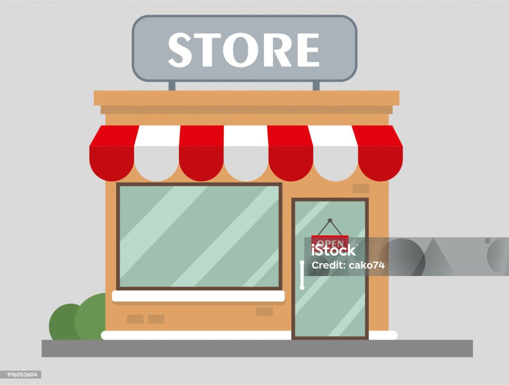 Store front view flat design store Store stock vector