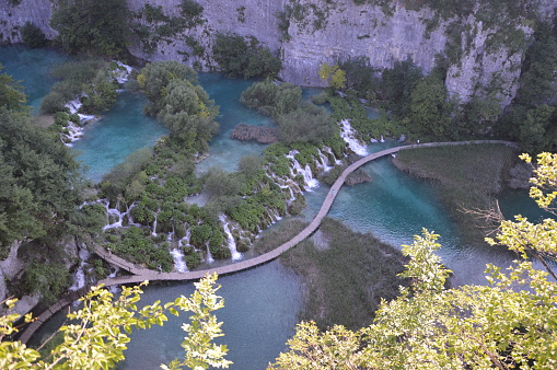 Plitvice national park as seen from above in autumn