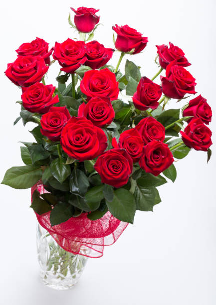 istock bouquet of blossoming dark red roses 916056284