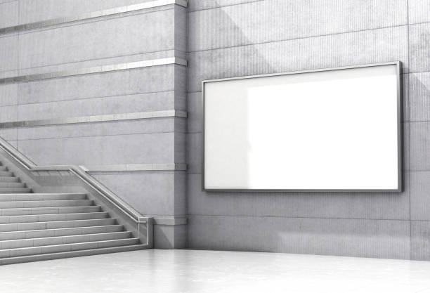 istock An empty billboard on a concrete wall is located for the ladders. 3d illustration 916063822