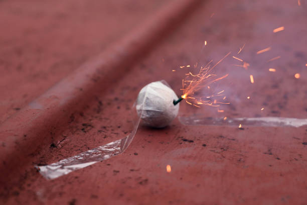 istock The many sparks around green wick on roof 916064626