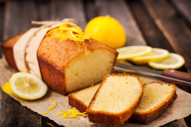 istock Classic lemon pound cake on rustic wooden background 916071652