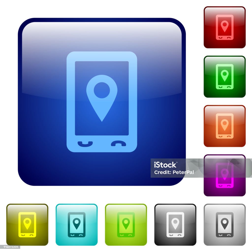 Navigation Buttons Color Mobile Navigation Color Square Buttons Stock Illustration - Download ...