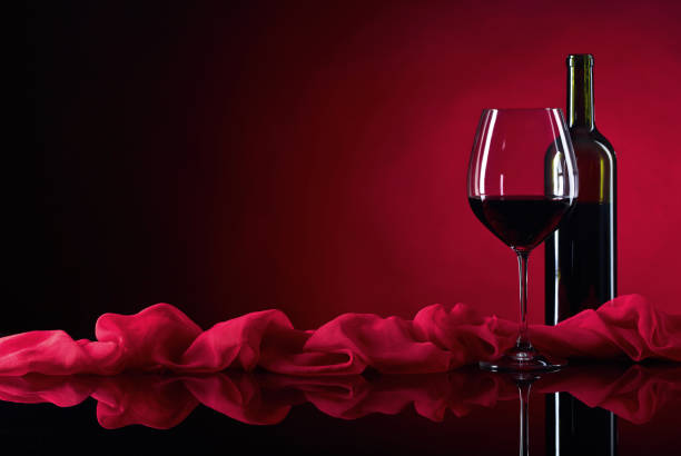Glass And Bottle Of Red Wine Stock Photo - Download Image Now - Wine,  Backgrounds, Red - iStock