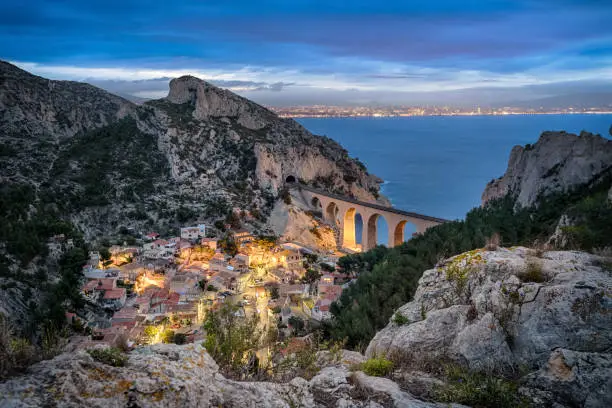 La calanque de la Vesse - a steep-sided valley on Mediterranean coast near Marseille, Provence, France"n