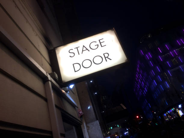 Stage door sign stock photo