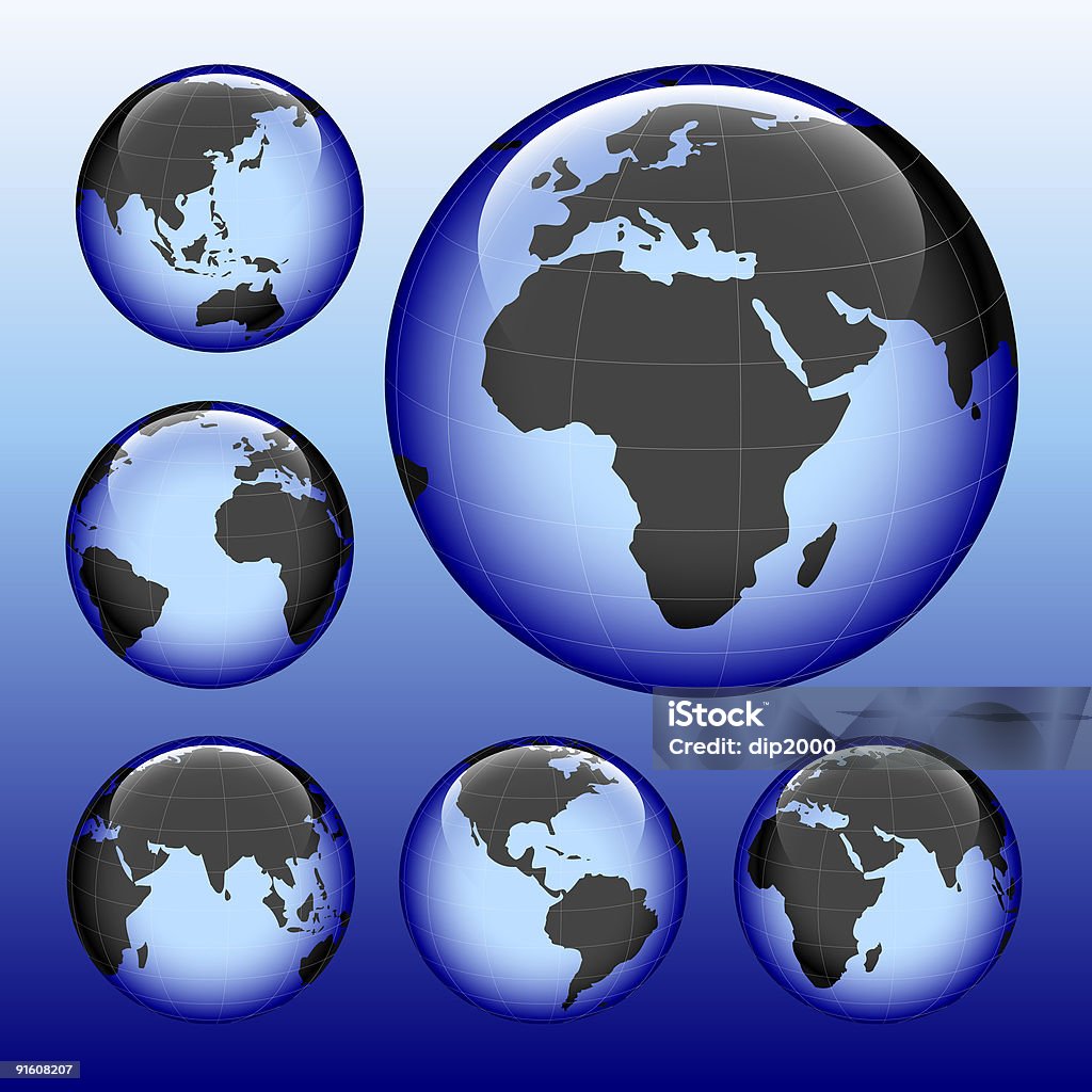 Блестящий earth map - Стоковые иллюстрации Австралия - Австралазия роялти-фри