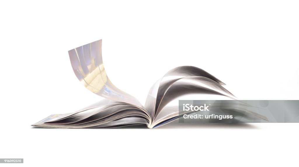 magazine isolated on white background Magazine - Publication Stock Photo