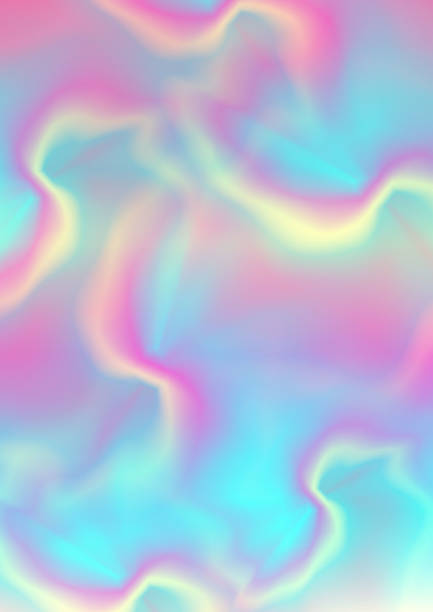 Holographic foil neon trend 80s abstract background Holographic foil neon trend 80s abstract background. Vector creative design neon turquoise stock illustrations