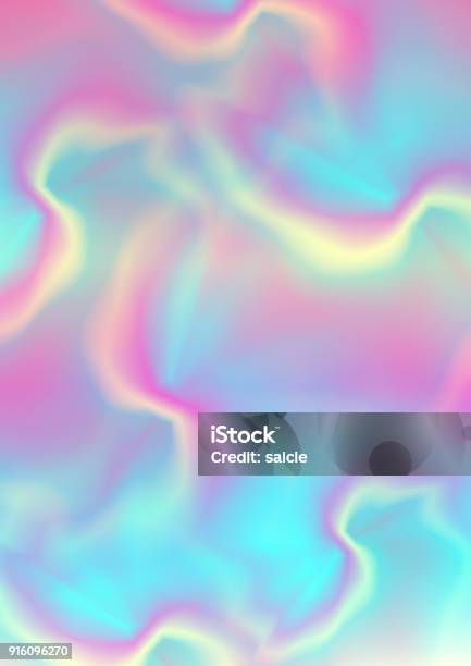 Holographic Foil Neon Trend 80s Abstract Background Stock Illustration - Download Image Now