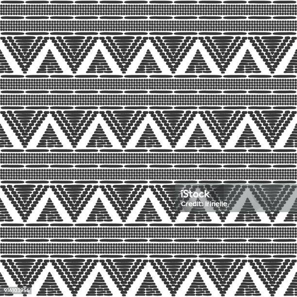 Tribal Pattern Vector Seamless Ethnics African Black White Texture Border  Background For Fabric Wallpaper Wrapping Paper And Boho Card Template Stock  Illustration - Download Image Now - iStock