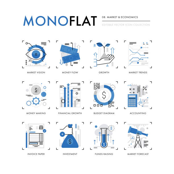 市場経済 monoflat アイコン - analyzing chart scrutiny planning点のイラスト素材／クリップアート素材／マンガ素材／アイコン素材