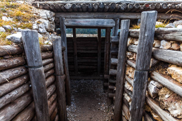 istock Trenches of World War in Dolomites, Cinque Torri 916112258