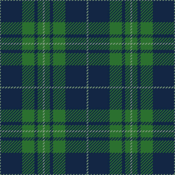 illustrations, cliparts, dessins animés et icônes de tartan bleu et vert plaid seamless pattern design - culture écossaise