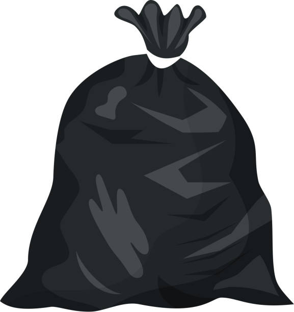 ilustraciones, imágenes clip art, dibujos animados e iconos de stock de ba de basura plástica - garbage bag