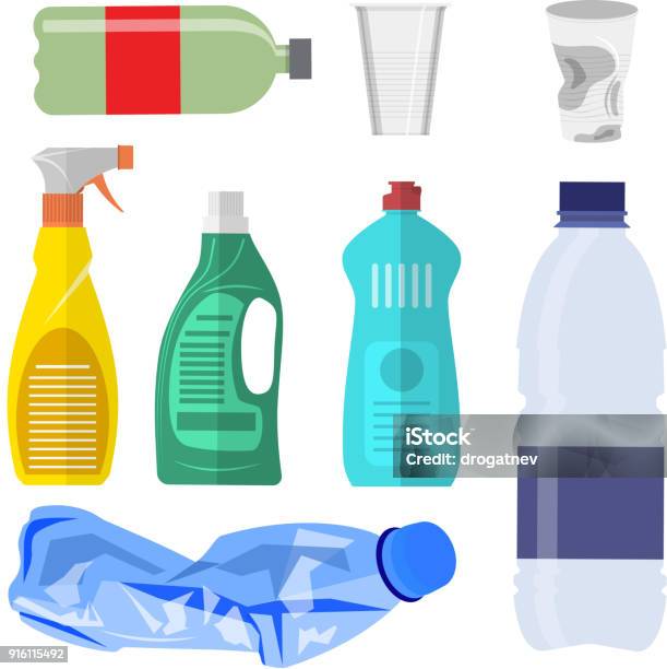 白のプラスチック廃棄物収集 - プラスチックのベクターアート素材や画像を多数ご用意 - プラスチック, 瓶, 再生利用
