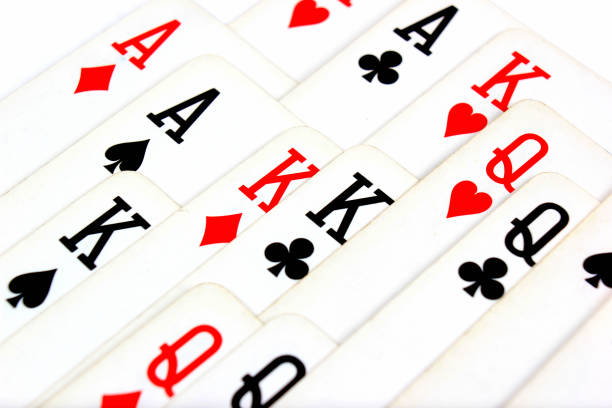 Red and black playing cards as background