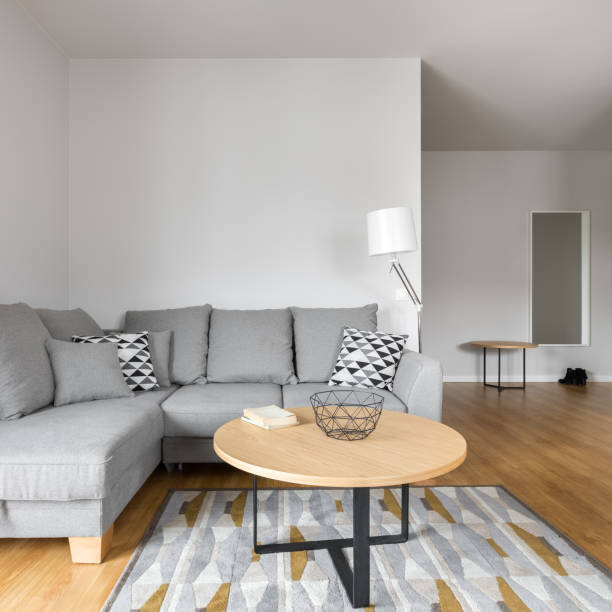 istock Living room with grey sofa 916117390