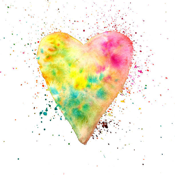 istock watercolor heart painting with paint splashes 916125744