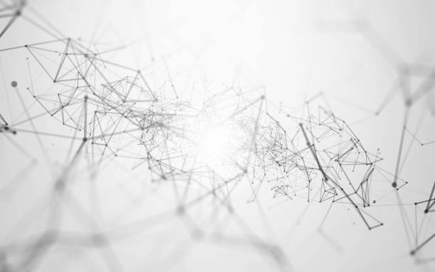 istock 3D Abstract Polygonal White Background with Low Poly Connecting Dots and Lines - Connection Structure - Futuristic HUD Background 916126566