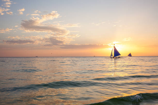 istock Wind boat at the Boracay island, Philippines 916140826
