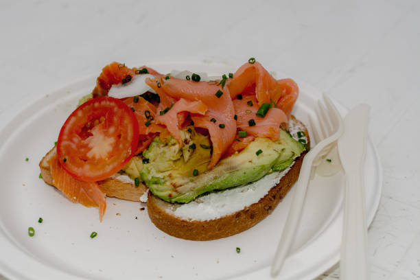 istock Avocado toast with smoked salmon 916141158