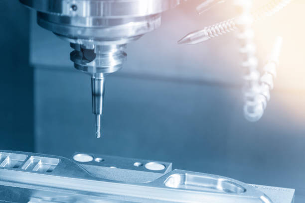 istock The CNC milling machine cutting the sample part. 916142404