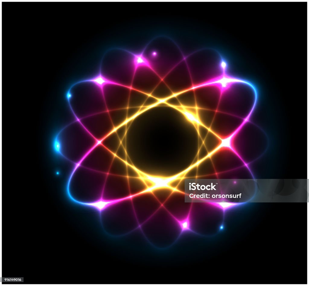 Atom - vector illustration Colorful Atom vector illustration Photon stock vector