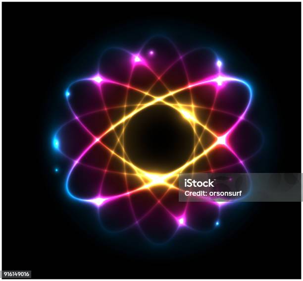 Atom Vector Illustration Stock Illustration - Download Image Now - Photon, Abstract, Atom