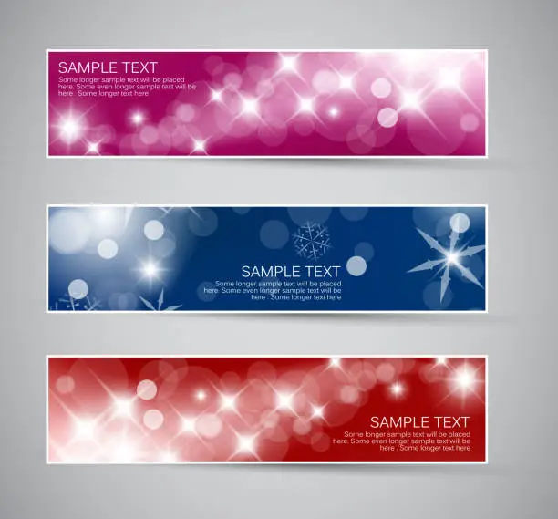 Vector illustration of Set of vector christmas / New Year banners