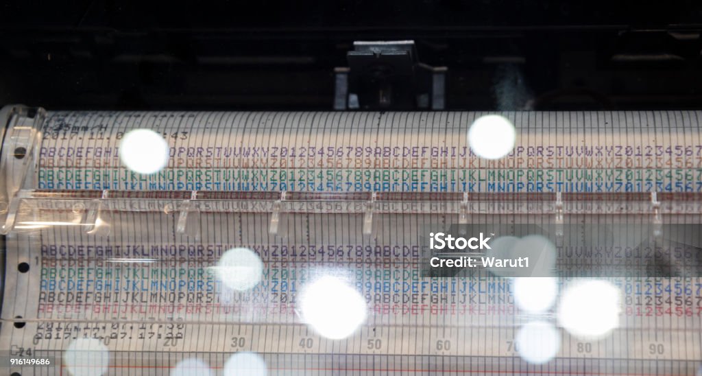 A Printer For Plotting A Temperature Graph Stock Photo - Download Image ...