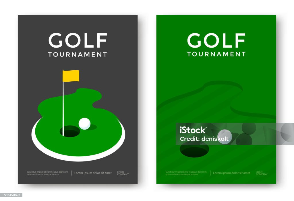 Golf poster design Golf tournament poster design template. Vector sport flyer Golf stock vector