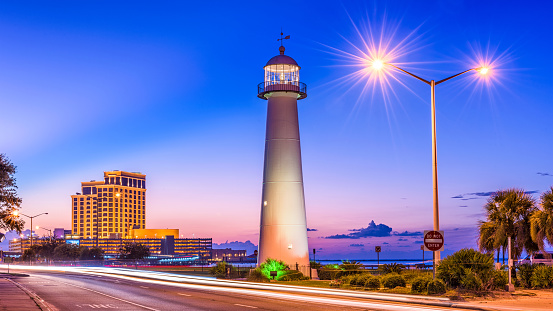 Biloxi, Mississippi, USA at Biloxi Lighthouse.