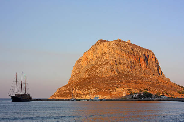 Monemvasia During the Sunset stock photo