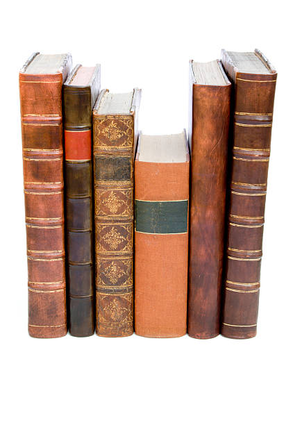 istock Row of old leather bound books 91616310