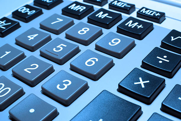 istock Calculator close up. Cold photo filter. 91616473