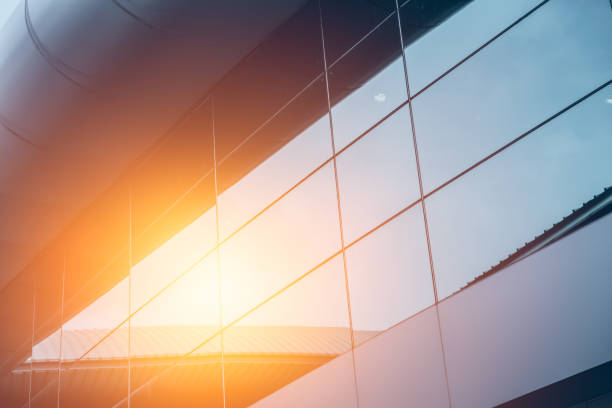 istock Office business glass windows exterior building with sunlight. 916170868