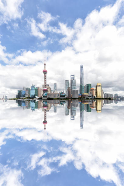 istock Shanghai cityscape with cloudy sky 916172174