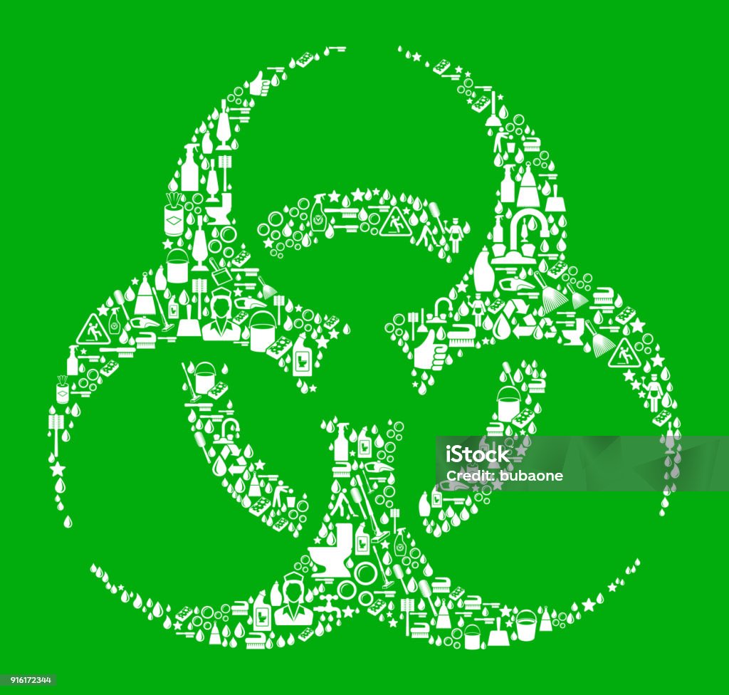Biohazard Clean Icon Biohazard Cleaning Green Background Pattern Stock Illustration ...