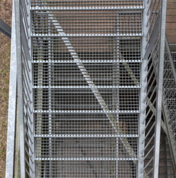istock Closeup of a metal staircase 916172930