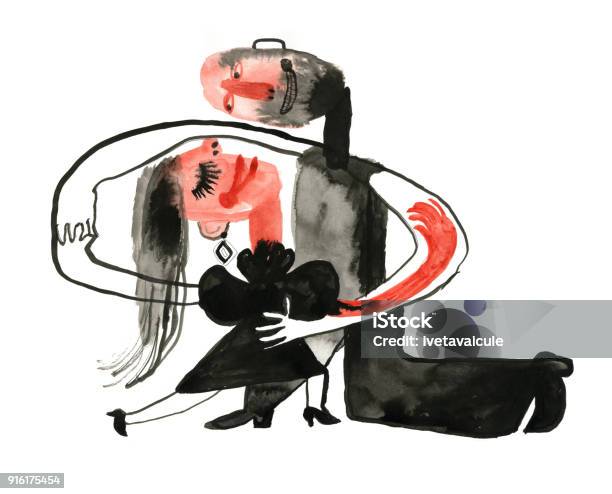 Couple Dancing With Passion Stock Illustration - Download Image Now - Salsa Dancing, Painting - Art Product, Dancing