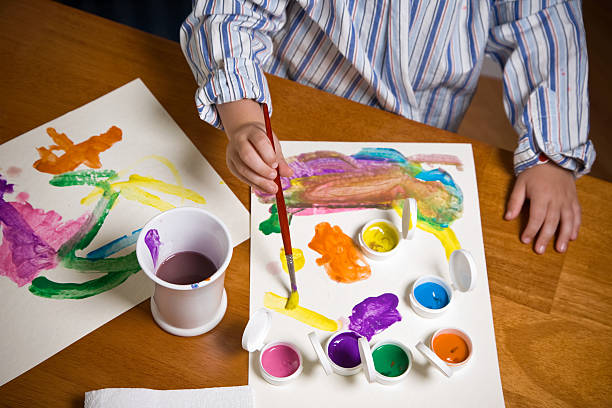 istock Child Painting With Brush 91617557
