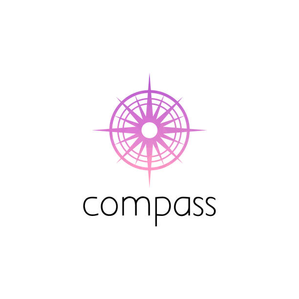 ilustrações de stock, clip art, desenhos animados e ícones de compass icon graphic design concept - azimuth