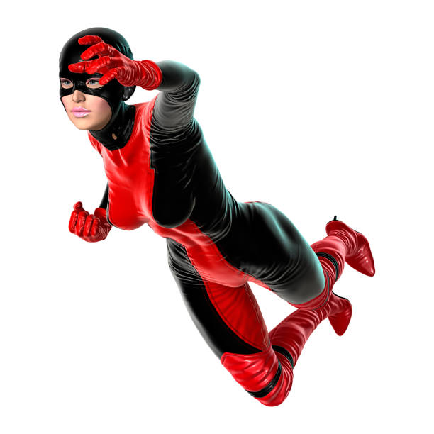 istock 3D rendering female superhero on white 916176862